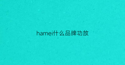 hamei什么品牌功放(meim功放是哪里的品牌)