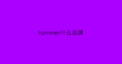 hammer什么品牌(hammer什么牌子)