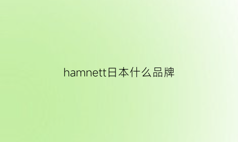 hamnett日本什么品牌(日本hare什么档次)