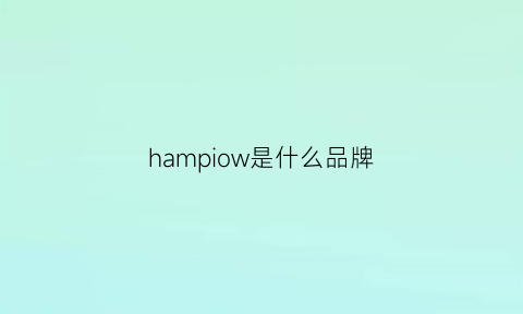 hampiow是什么品牌(hampicn是什么牌子)