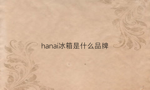 hanai冰箱是什么品牌(韩系冰箱)