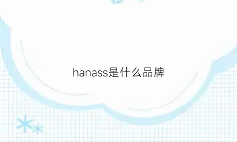 hanass是什么品牌(hans是什么牌子)