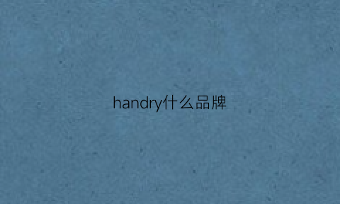 handry什么品牌(handpartner什么牌子)