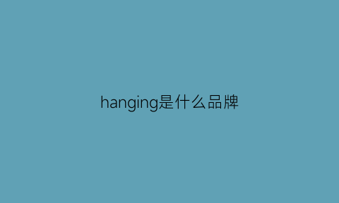 hanging是什么品牌(hanwha是什么品牌)