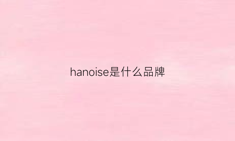 hanoise是什么品牌(hanei是什么牌子)