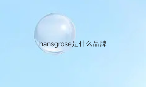 hansgrose是什么品牌(hansw是什么牌子)