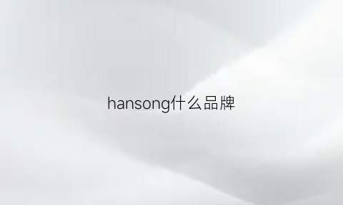 hansong什么品牌(hanzona是什么品牌)