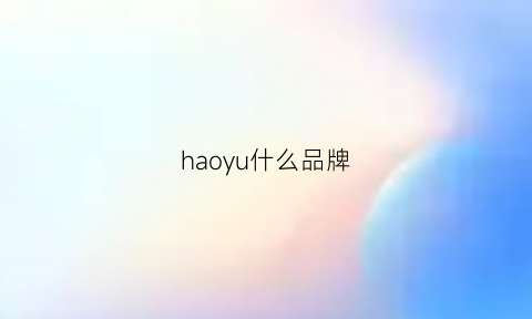 haoyu什么品牌(hayo什么牌子)