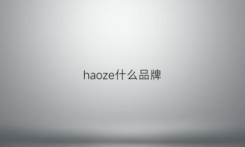 haoze什么品牌(haos是什么牌子)