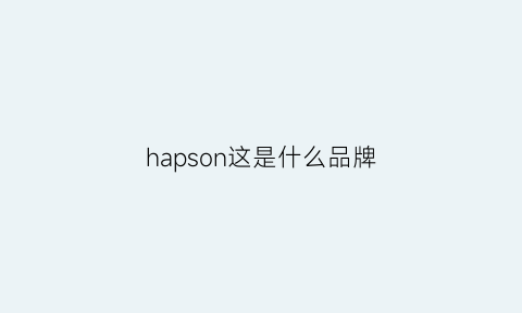 hapson这是什么品牌(harson是什么牌子价位)