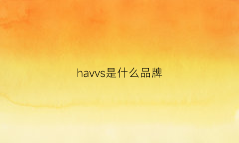 havvs是什么品牌(havva是什么牌子)