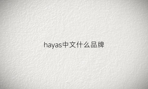 hayas中文什么品牌(hayabusa是什么牌子)