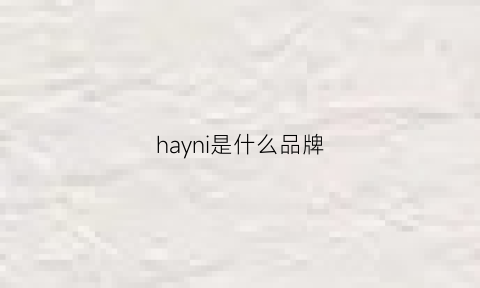 hayni是什么品牌