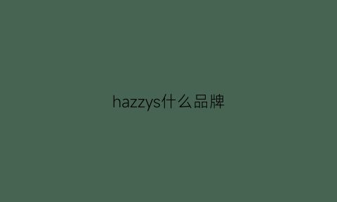 hazzys什么品牌(hazzsy是啥品牌)