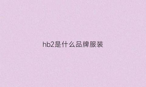 hb2是什么品牌服装(hbs是什么品牌服装缩写)