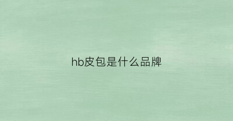 hb皮包是什么品牌(hb包包在美国什么档次)