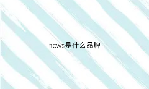 hcws是什么品牌(hws是什么牌子)