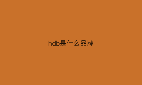 hdb是什么品牌(hdp是什么品牌)