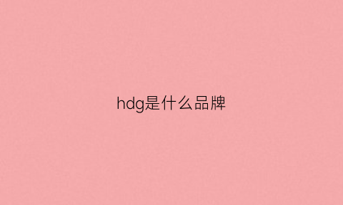 hdg是什么品牌(hd是什么牌子)