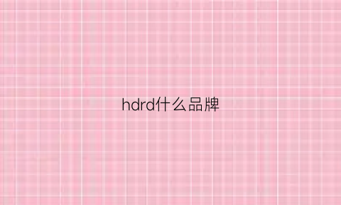 hdrd什么品牌(hdr是哪个公司的)