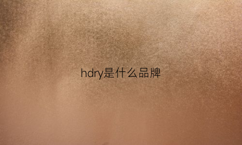 hdry是什么品牌(hdr是什么牌子)