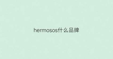 hermosos什么品牌(hersoo什么牌子)