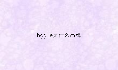 hggue是什么品牌(hg是个什么品牌)