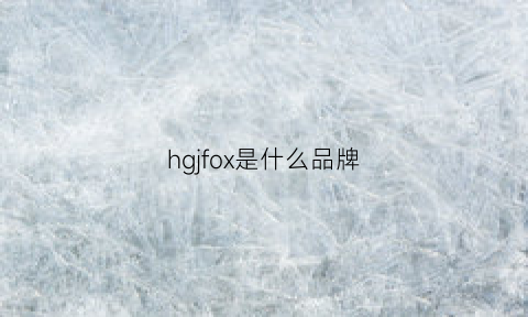 hgjfox是什么品牌(h0fwind是什么牌子)