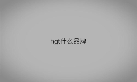 hgt什么品牌