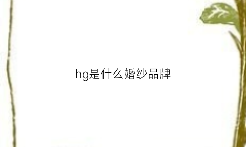 hg是什么婚纱品牌(hw婚纱)