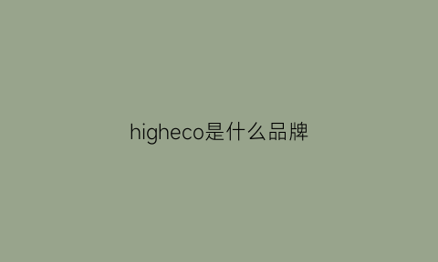 higheco是什么品牌(highseven是什么品牌)