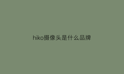 hiko摄像头是什么品牌(hik监控)