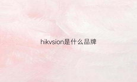 hikvsion是什么品牌(hikvison是什么意思)