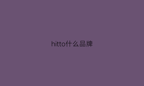 hitto什么品牌(hiton什么牌子)