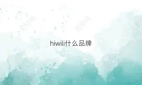 hiwili什么品牌