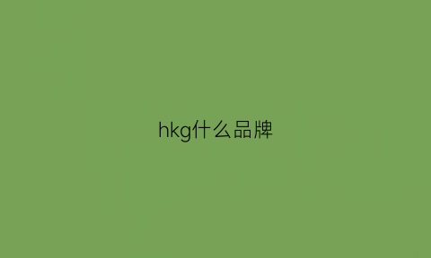 hkg什么品牌(hkg是哪个)