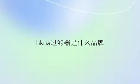 hkna过滤器是什么品牌