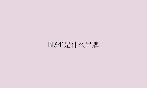 hl341是什么品牌