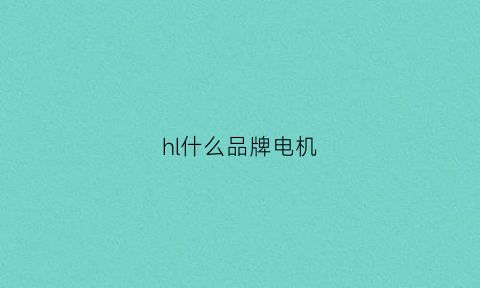 hl什么品牌电机(hs是什么品牌型号电机)