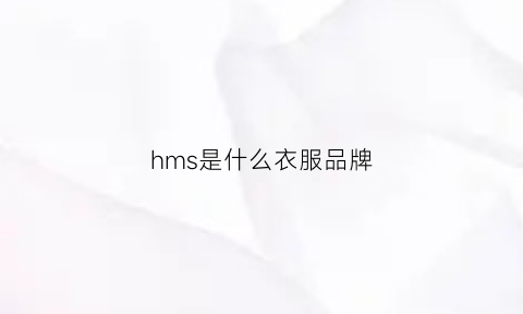 hms是什么衣服品牌(hm是什么牌子衣服中文)