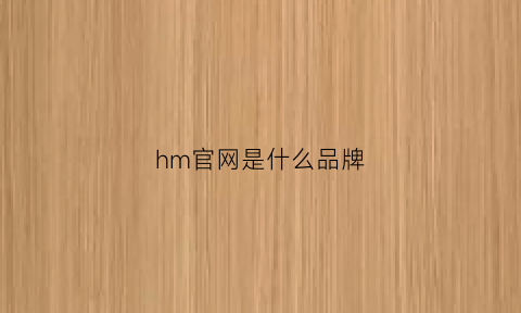 hm官网是什么品牌(hm是啥子牌子)