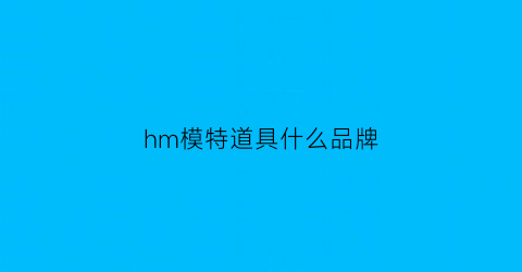 hm模特道具什么品牌(hm类型的牌子)