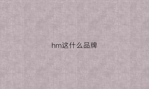 hm这什么品牌(hm牌子什么档次)