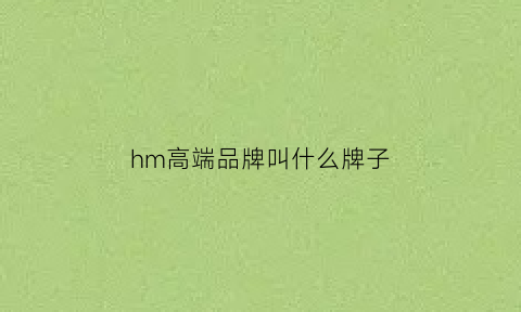 hm高端品牌叫什么牌子(hm牌子什么档次)