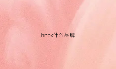 hnbx什么品牌(hnbx是什么牌子)