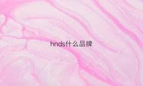 hnds什么品牌(hsd是什么品牌)