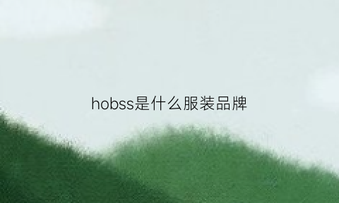 hobss是什么服装品牌(hos是什么牌子)