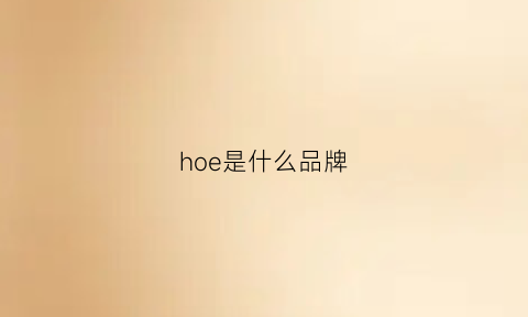 hoe是什么品牌(hoii是什么牌子)