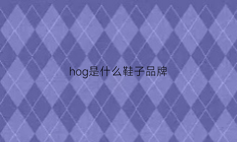 hog是什么鞋子品牌(hoan是什么牌子鞋)