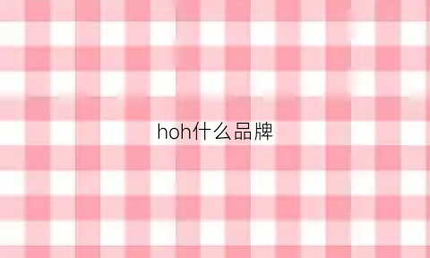 hoh什么品牌(honhx是什么牌子)